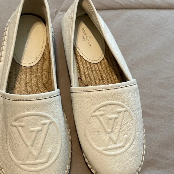 Louis Vuitton Cream Leather Espadrilles - Picture 1 of 7